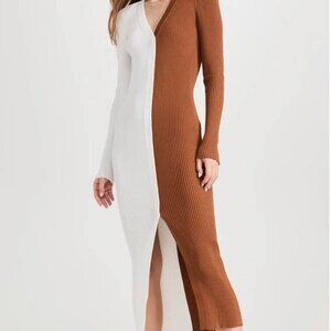 Staud Shoko Color Block Ribbed Sweater Dress - Size XS